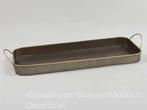 Onderbord dienblad brons metaal +handvaten 44. 5x18x3. 5cm., Hobby en Vrije tijd, Knutselen, Nieuw, Ophalen of Verzenden