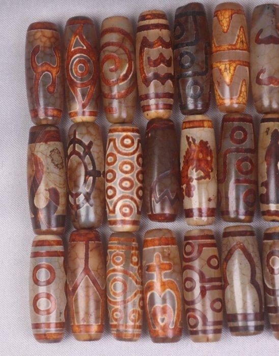 Dzi Parels - Tibetaans Dzi Jaspis - Draken Dzi, Guanyin Dzi,, Antiek en Kunst, Antiek | Overige Antiek