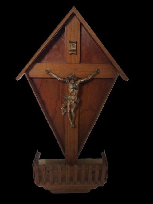 Snijwerk, Altes Holzkreuz mit gekreuzigten Jesus - Jesus am, Antiek en Kunst, Antiek | Boeken en Bijbels