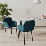 vidaXL Eetkamerstoelen 2 st fluweel blauw, Huis en Inrichting, Stoelen, Verzenden, Nieuw, Blauw