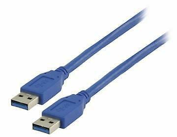 USB 3.0 USB A male - USB A male Kabel 1,50 m Blauw, Computers en Software, Pc- en Netwerkkabels, Nieuw, Ophalen of Verzenden