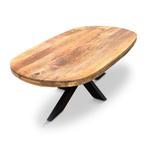 Salontafel Deens ovaal Björn mango incl. spinpoot, Huis en Inrichting, Tafels | Salontafels, Overige materialen, 100 tot 150 cm