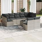 vidaXL 10-delige Loungeset met kussens poly rattan, Verzenden, Nieuw, Rotan, Loungeset