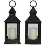 Benson Lantaarn met LED Kaars - Sfeervol en Veilig - Zwar..., Tuin en Terras, Buitenverlichting, Ophalen of Verzenden, Nieuw