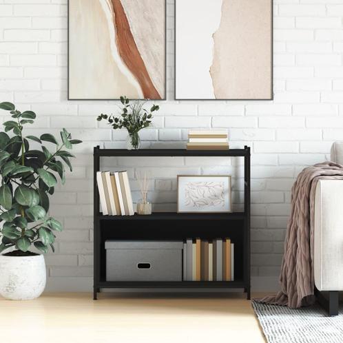 vidaXL Boekenrek 80x30x78,5 cm bewerkt hout en ijzer zwart, Huis en Inrichting, Kasten | Boekenkasten, 25 tot 50 cm, Nieuw, Overige houtsoorten
