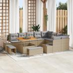 vidaXL 12-delige Tuinbankenset met kussens poly rattan, Verzenden, Nieuw, Rotan