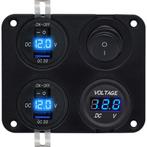 ProRide 12V USB Autolader 2 Poort - 5V/2.4A - Voltmeter en, Verzenden, Nieuw