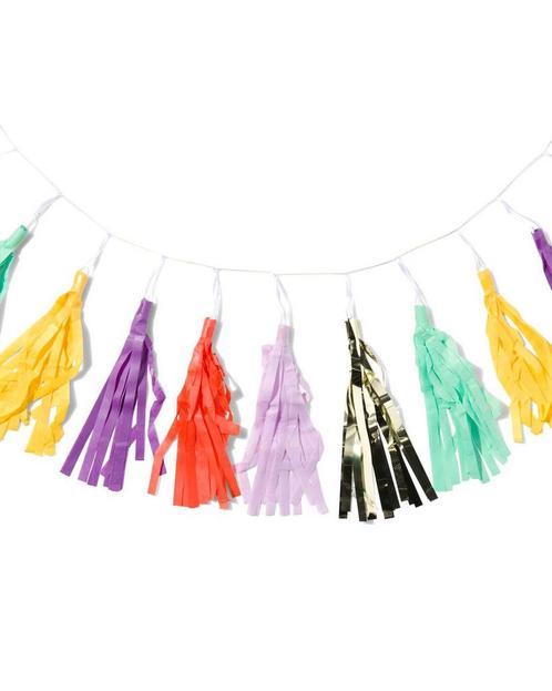 HEMA Slinger met kwastjes 3m van €3.5 voor €2 sale, Hobby en Vrije tijd, Feestartikelen, Nieuw, Verzenden