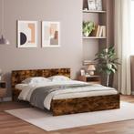 vidaXL Bedframe met hoofdeinde gerookt eikenkleurig 140x200, Bruin, Verzenden, 140 cm, 200 cm