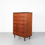 Vintage Deense ladekast in teak, Huis en Inrichting, Gebruikt, 100 tot 150 cm, 5 laden of meer, 100 tot 150 cm