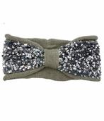 Haarband Knoop Knitted Pailletten Grijs - Gebreide Haarband, Nieuw