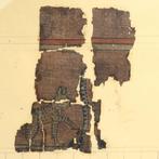 Oud-Egyptisch Papyrus Fragmenten met Amun-Re als een kat die