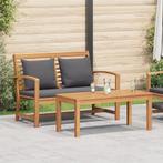 vidaXL Tuinbank Bruin 110 x 64 x 76.5 cm Massief teakhout, Tuin en Terras, Verzenden, Nieuw