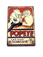 Metalen Wandbord - Popeye Cartoon in Technicolor, Huis en Inrichting, Ophalen of Verzenden, Nieuw