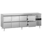 GGM Gastro | Koelwerkbank ECO - 2230x700mm - met 8 laden |, Verzenden, Nieuw in verpakking, RVS Meubilair