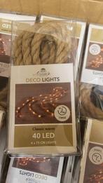 Kerst Cascade touw bruin met zilverdraad en leds, Ophalen of Verzenden, Nieuw