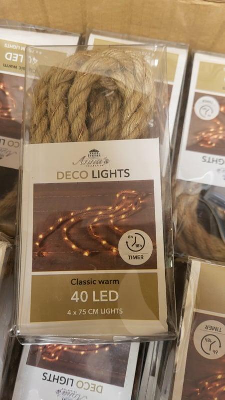 Kerst Cascade touw bruin met zilverdraad en leds, Diversen, Kerst, Nieuw, Ophalen of Verzenden