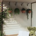 vidaXL Hangmandbeugels met plantenbakken 4 st staal zwart, Tuin en Terras, Bloembakken en Plantenbakken, Verzenden, Nieuw