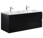 Badkamermeubel Set Angela 120cm Mat Zwart Badmeubel, Huis en Inrichting, Badkamer | Badkamermeubels, Verzenden, Nieuw, Wastafelkast