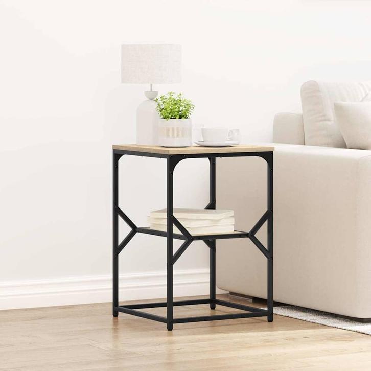 vidaXL Bijzettafel Sonoma eiken 41 x 40 x 60 cm, Huis en Inrichting, Slaapkamer | Nachtkastjes, Nieuw, Minder dan 45 cm, Hout