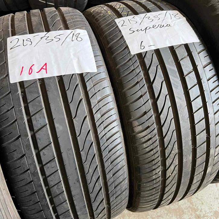 2 x Superia 215-35-18 Zomerbanden 6mm, Auto-onderdelen, Banden en Velgen, 18 inch, Zomerbanden, 215 mm, Personenwagen, Gebruikt