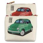 Klein portemonneetje Fiat 500 rood en groen - 11x9cm NIEUW, Ophalen of Verzenden, Nieuw, Rood