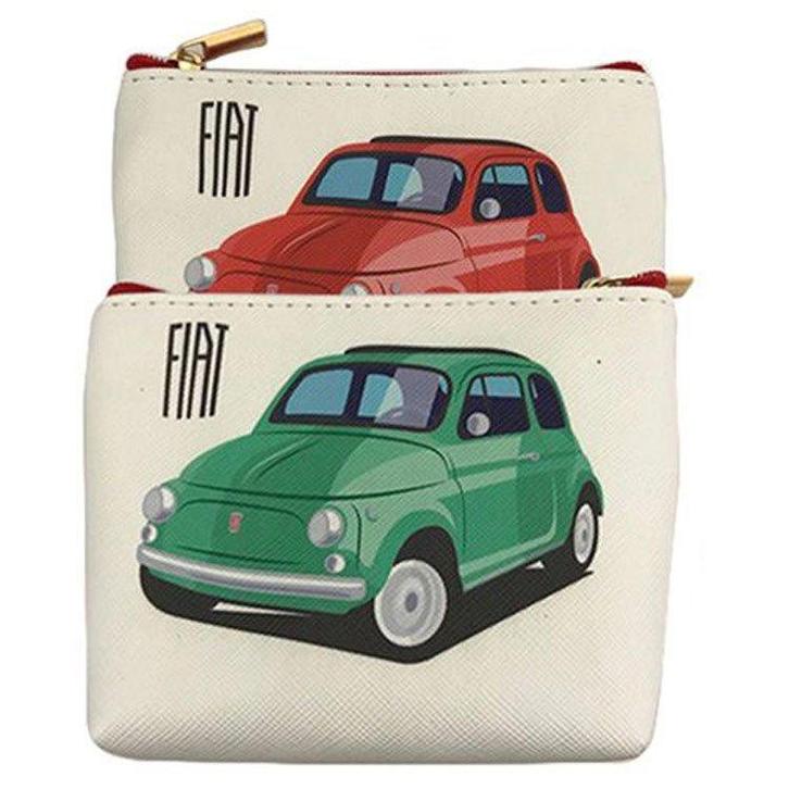Klein portemonneetje Fiat 500 rood en groen - 11x9cm NIEUW, Sieraden, Tassen en Uiterlijk, Portemonnees, Rood, Nieuw, Ophalen of Verzenden
