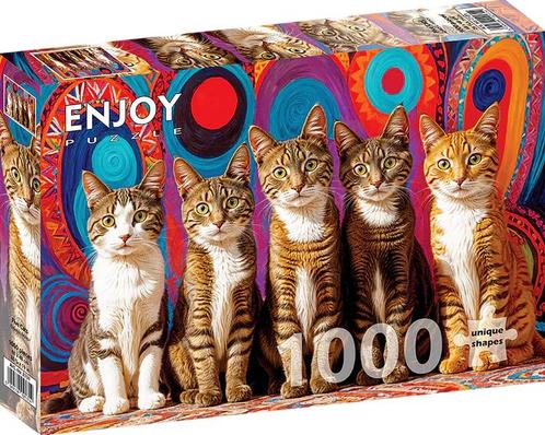 Five Cats Puzzel (1000 stukjes) | Enjoy Puzzle - Puzzels, Hobby en Vrije tijd, Denksport en Puzzels, Nieuw, Verzenden