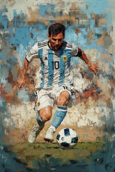 I_KONIQ - MESSI IN ALBICELESTE BASQUIAT STYLE, Verzamelen, Overige Verzamelen