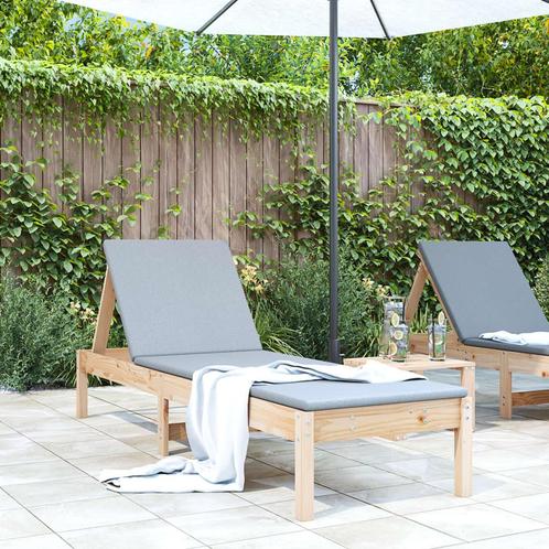 vidaXL Ligstoel 199,5x60x74 cm massief grenenhout, Tuin en Terras, Ligbedden, Nieuw, Verzenden