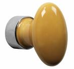 Meubelknop ovaal porselein 33mm glans nikkel/eigeel, Ophalen of Verzenden, Nieuw