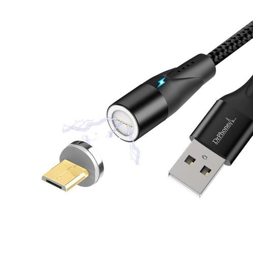 DrPhone Magnetische 360 Micro USB 3A USB-kabel - Snel oplade, Telecommunicatie, Mobiele telefoons | Telefoon-opladers, Verzenden