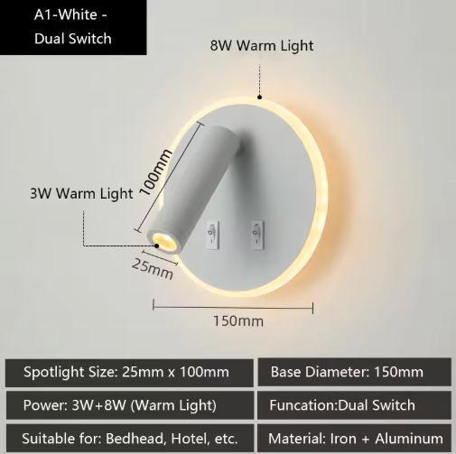 LED Wandlamp met USB en Verstelbare Leeslampen, Huis en Inrichting, Lampen | Wandlampen, Nieuw, Verzenden