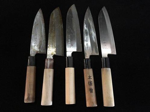 Set of 5 / Japanese Vintage Kitchen Knife - Keukenmes -, Antiek en Kunst, Antiek | Keukenbenodigdheden