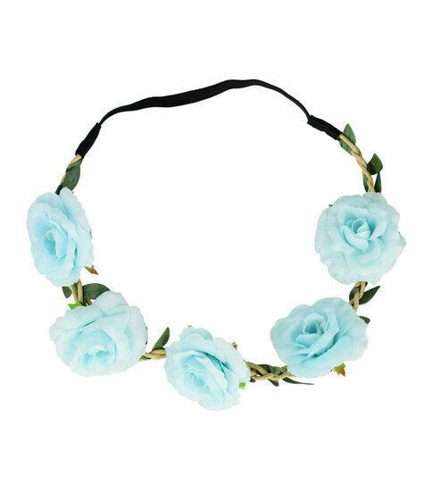 Haarband Bloemen – Gevlochten roosjes – Licht Blauw, Sieraden, Tassen en Uiterlijk, Uiterlijk | Haarverzorging