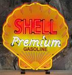 Shell Premium Gasoline Neon Met Achterplaat 65 x 65 cm