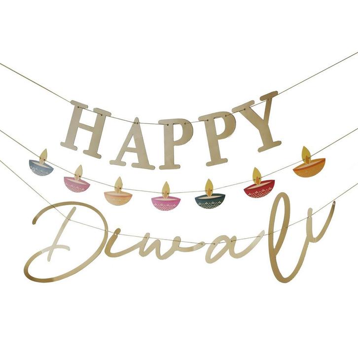Diwali Letterslinger 1,5m, Hobby en Vrije tijd, Feestartikelen, Nieuw, Verzenden