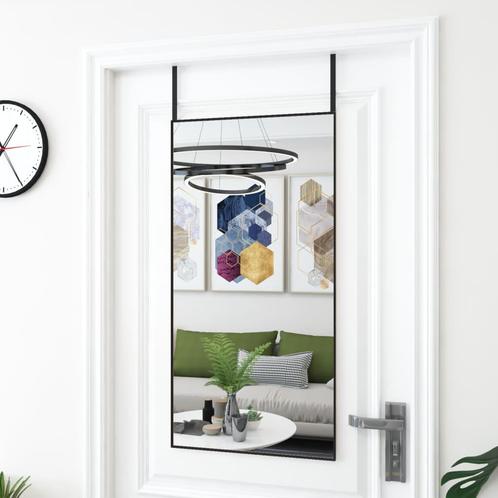 vidaXL Deurspiegel 50x100 cm glas en aluminium zwart, Huis en Inrichting, Woonaccessoires | Spiegels, Nieuw, Verzenden