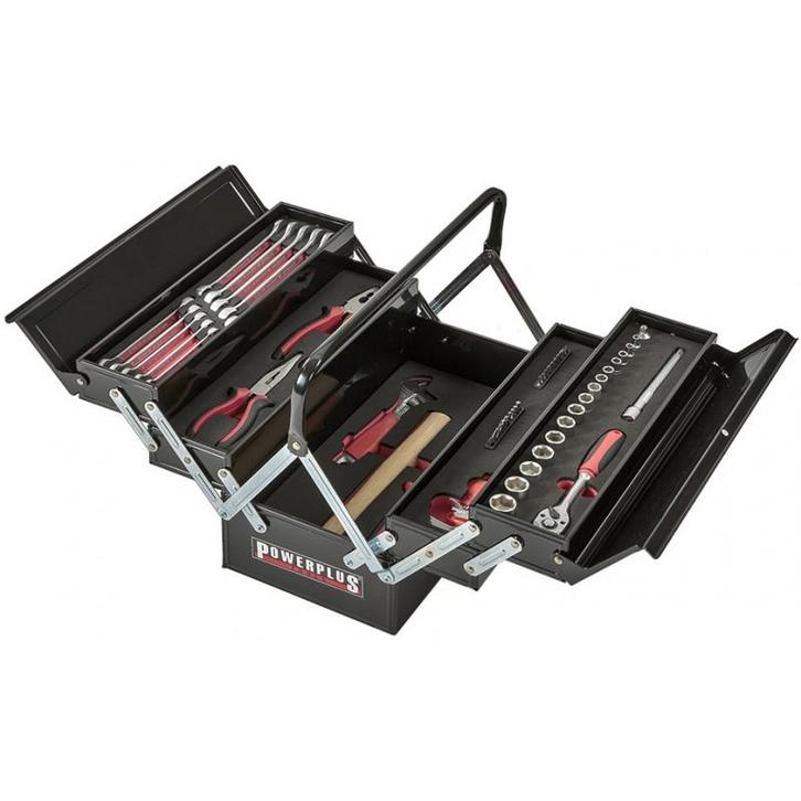 Metalen kist met gereedschap - uitklapbaar - 64, Doe-het-zelf en Verbouw, Gereedschap | Handgereedschap, Ophalen of Verzenden