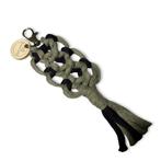 Sleutelhanger Boho - Olijfgroen/Zwart - Katoen - Macramé, Ophalen of Verzenden, Nieuw, Overige typen