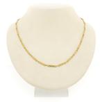 Gouden schakelketting met staafjes, Ophalen of Verzenden, Gebruikt, Overige kleuren, Goud