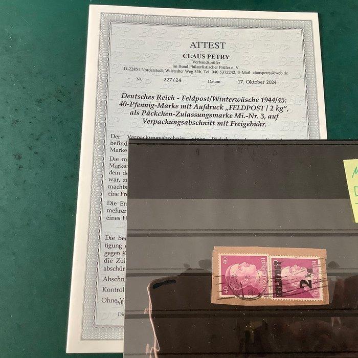 Duitse Rijk 1944/1945 - Pakte fragmentje met feldpost zegel, Postzegels en Munten, Postzegels | Europa | Duitsland
