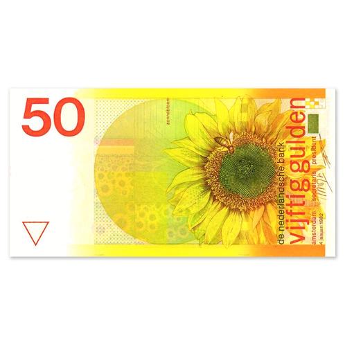 50 Gulden Zonnebloem 1982 UNC, Postzegels en Munten, Bankbiljetten | Nederland, Verzenden