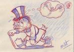 Millet - 1 Pencil drawing - Uncle Scrooge - se esfumo - 2024, Nieuw