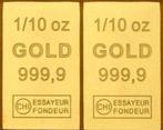 2 x 1/10 oz - Goud .999 - Valcambi Goldbarren LBMA, Postzegels en Munten, Edelmetalen en Baren