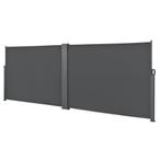 Dubbele oprolbare windscherm 1,8x6 m grijs