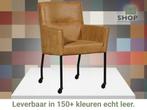 Leren eetkamerstoel Lucky - Kenia Walnut (cognac), Nieuw, Leer, Ophalen of Verzenden, Eén