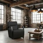 Leren fauteuil Arrival - Toledo Nero (zwart), Huis en Inrichting, Fauteuils, Nieuw, Ophalen of Verzenden, 50 tot 75 cm, Industrieel, Modern