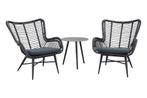 VDG Jasmine loungestoelen set met bijzettafel - black, Wicker, Nieuw, Loungeset, Verzenden