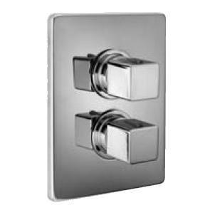 Cisal Cubic inbouw thermostaatkraan afdekset met stopkraan, Doe-het-zelf en Verbouw, Sanitair, Kraan, Nieuw, Chroom, Ophalen of Verzenden